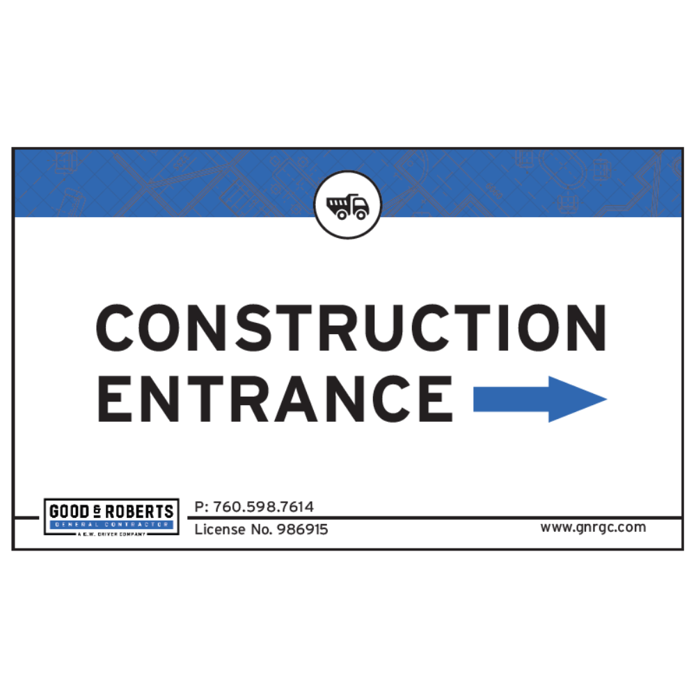 Construction Entrance (Right Arrow)