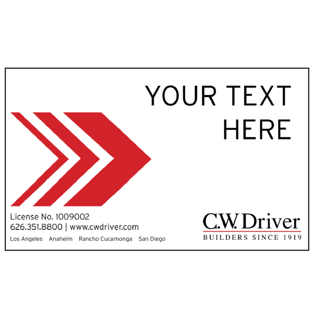 3' x 5' Custom Directional Sign, Right Arrow