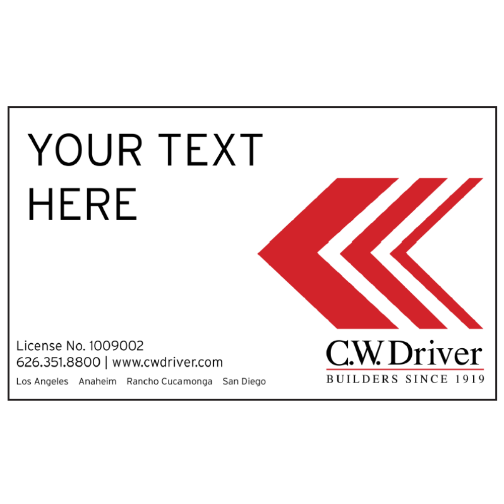 3' x 5' Custom Directional Sign, Left Arrow