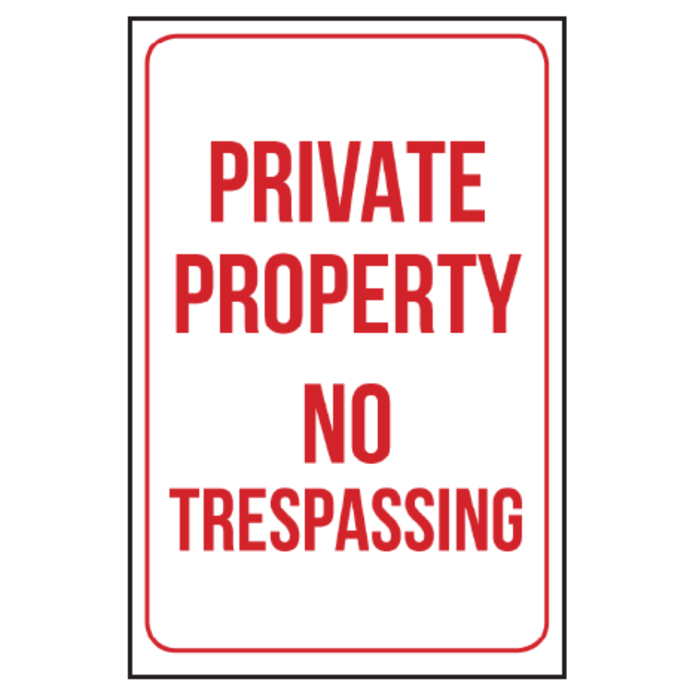 18" x 12" Private Property No Trespassing Sign