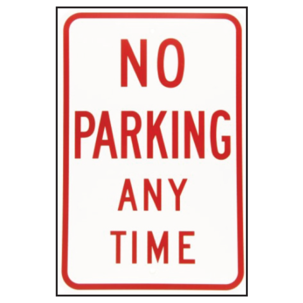 18"×12" No Parking Any Time Sign