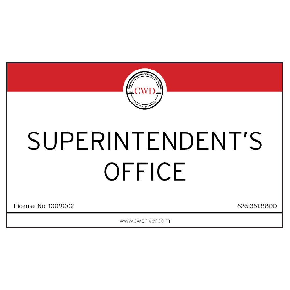 3' x 5' Superintendent's Office Sign