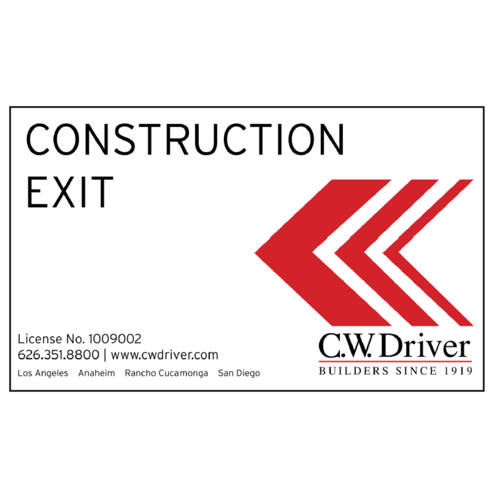 3' x 5' Construction Exit Sign, Left Arrow