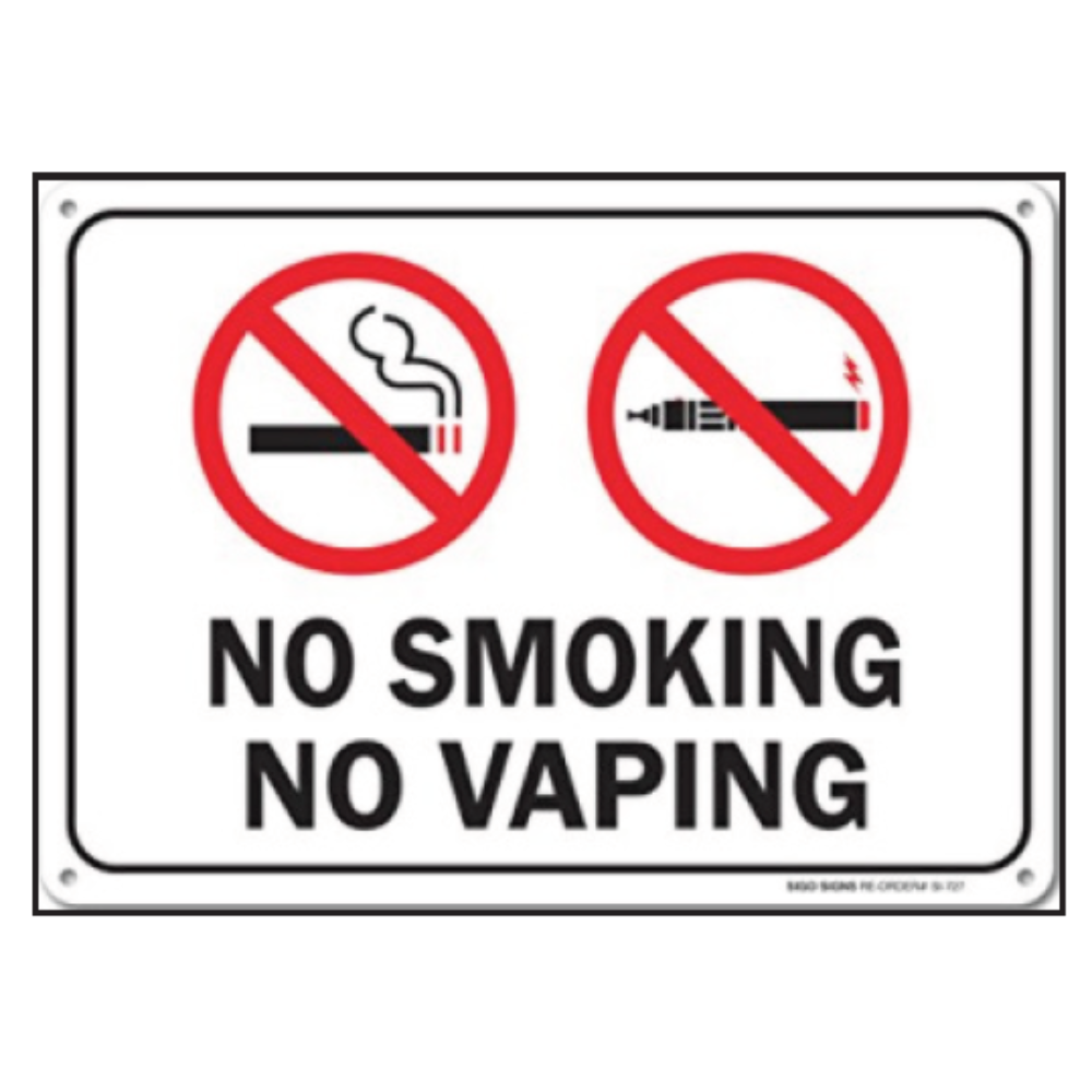 7" × 10" No Smoking / No Vaping