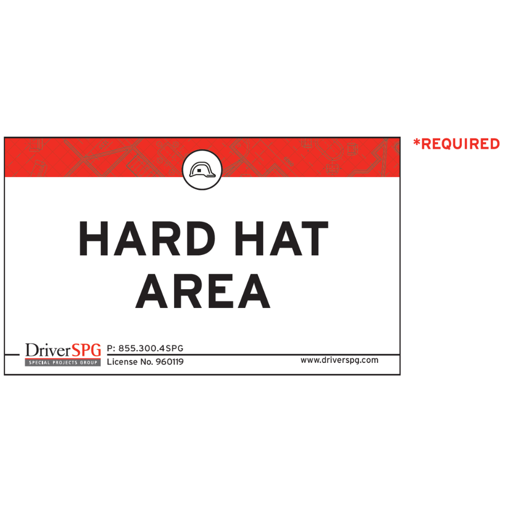 3'×5' Hard Hat Area Banner