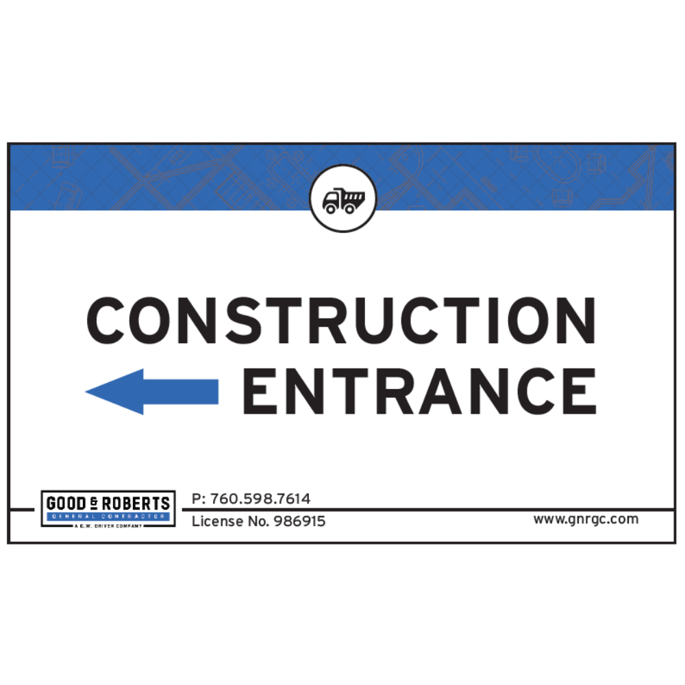 Construction Entrance (Left Arrow)