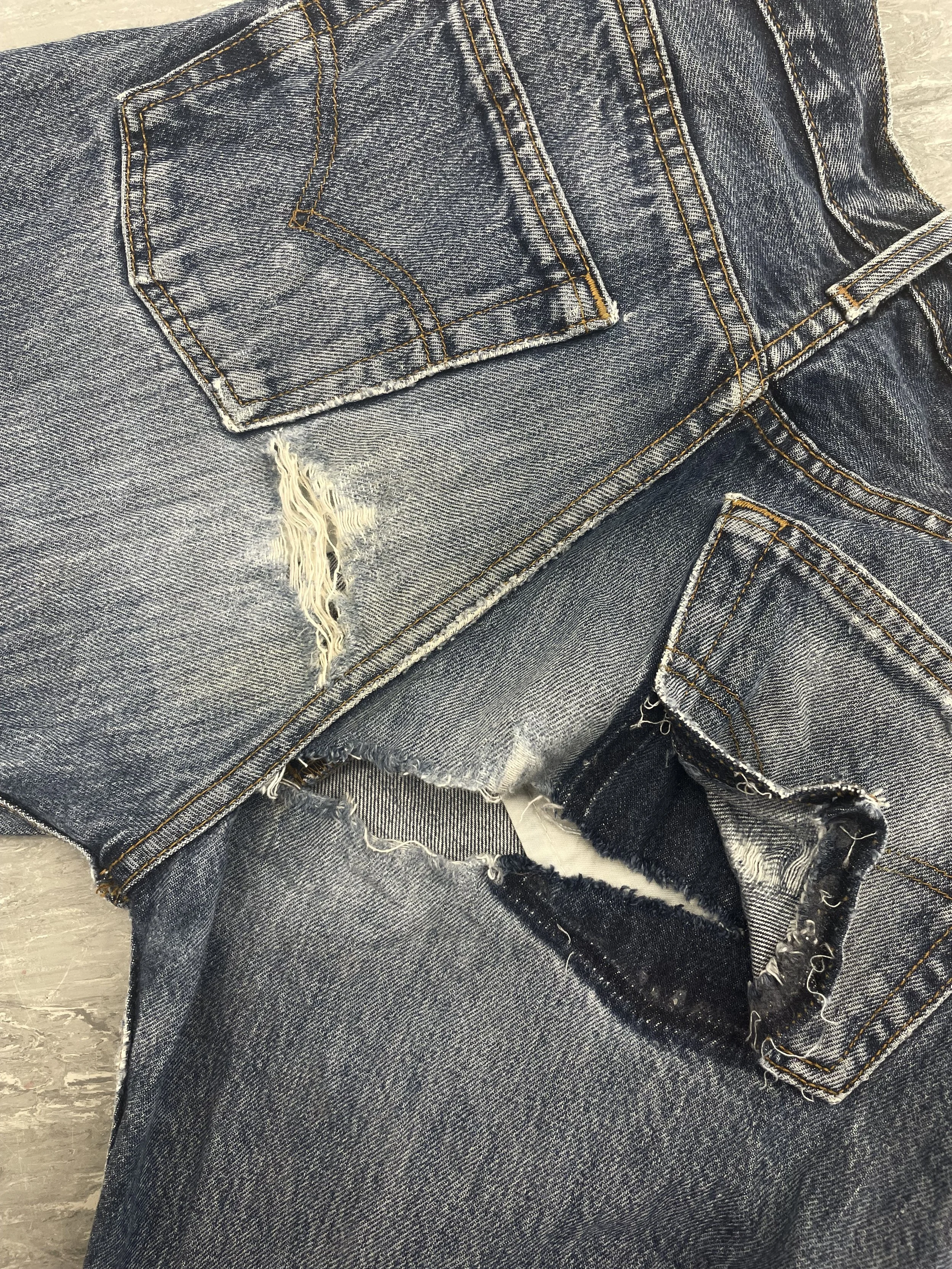 Large rips on jeans