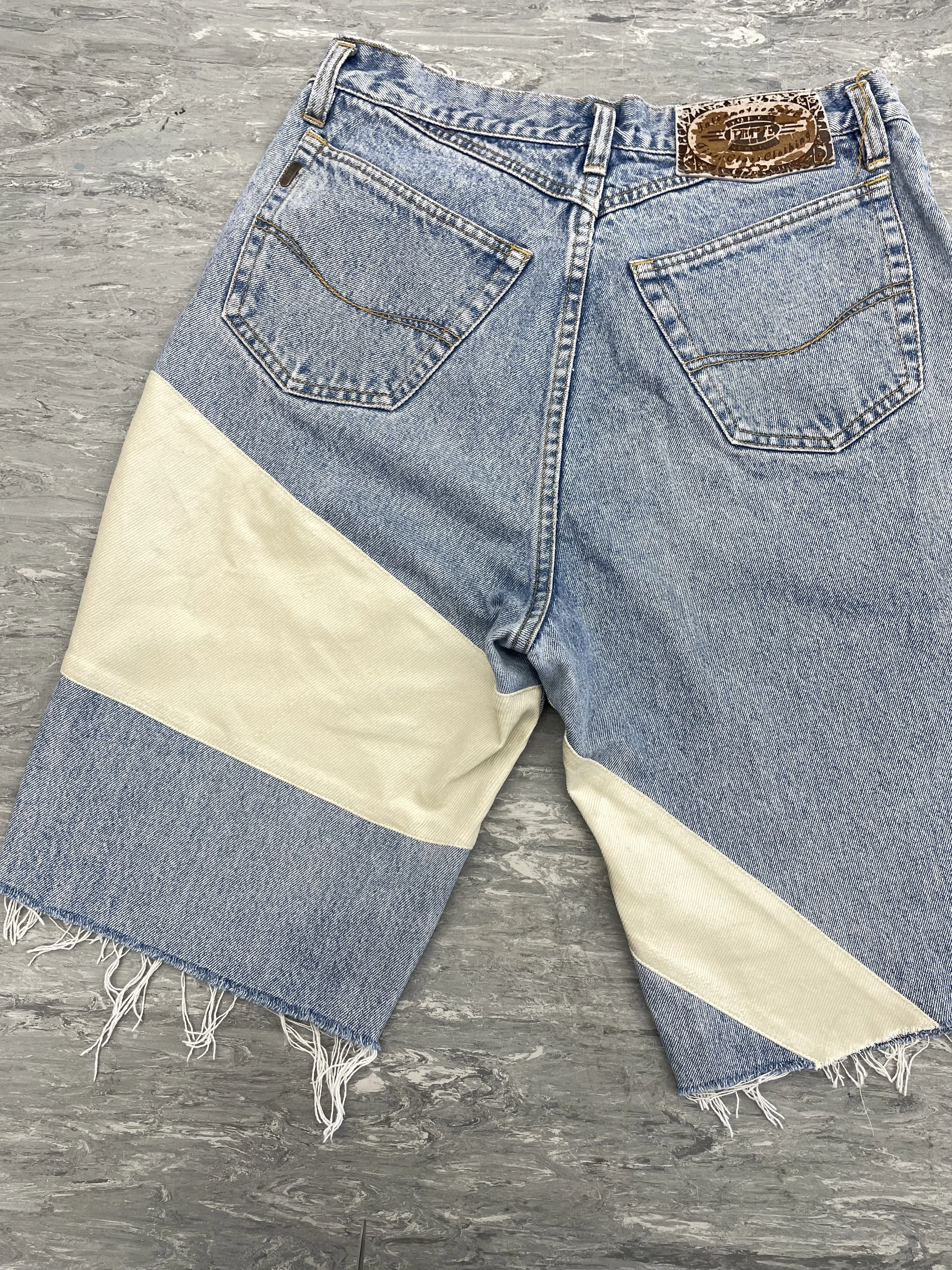 new customised panels added in white corduroy to replace rips