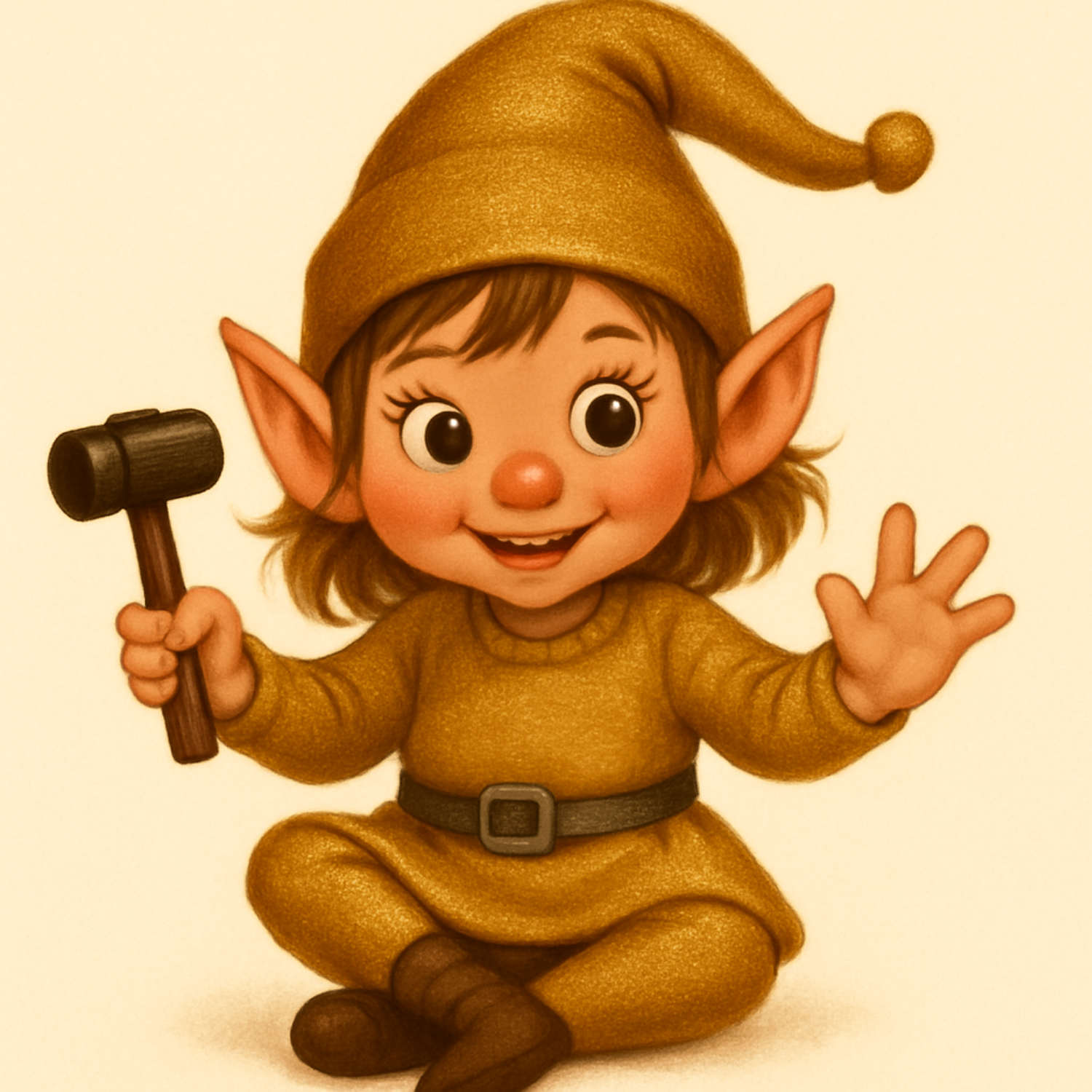 Gold nisse looking excited