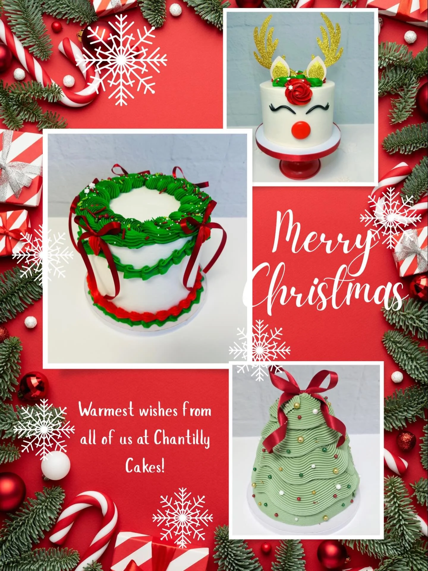 Merry Christmas from all of us at Chantilly Cakes 🤍
We are so grateful to be part of your celebrations and special moments. Wishing you a day filled with love, joy, and sweet memories. 🎄❤️