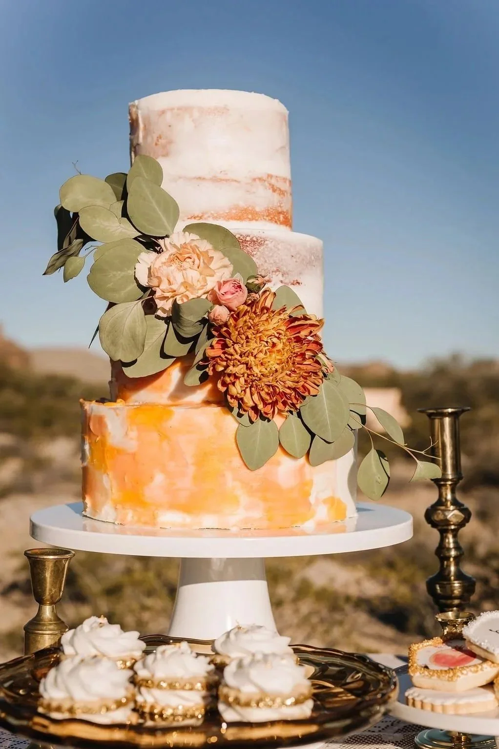 Seminaked and textured buttercream cake in El Paso, TX