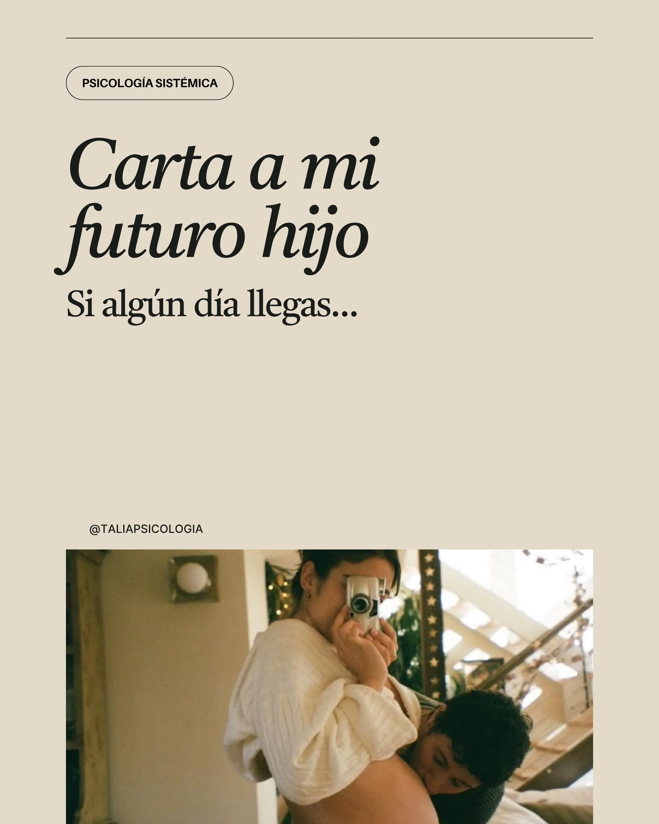 Amar a nuestros hijos tambi&eacute;n es revisar lo que esperamos de &eacute;l y hacernos cargo de lo que es nuestro. 

Con cari&ntilde;o,
Talia 🤍