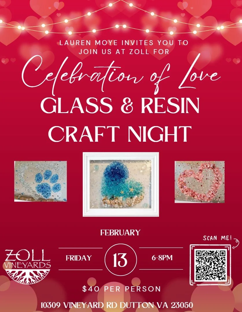Celebration of Love Glass & Resin Craft Night at Zoll Vineyard