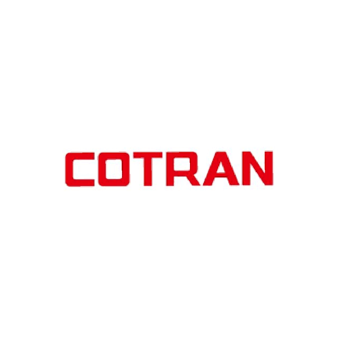 Logotipo de Cotran en letras rojas en fondo blanco.