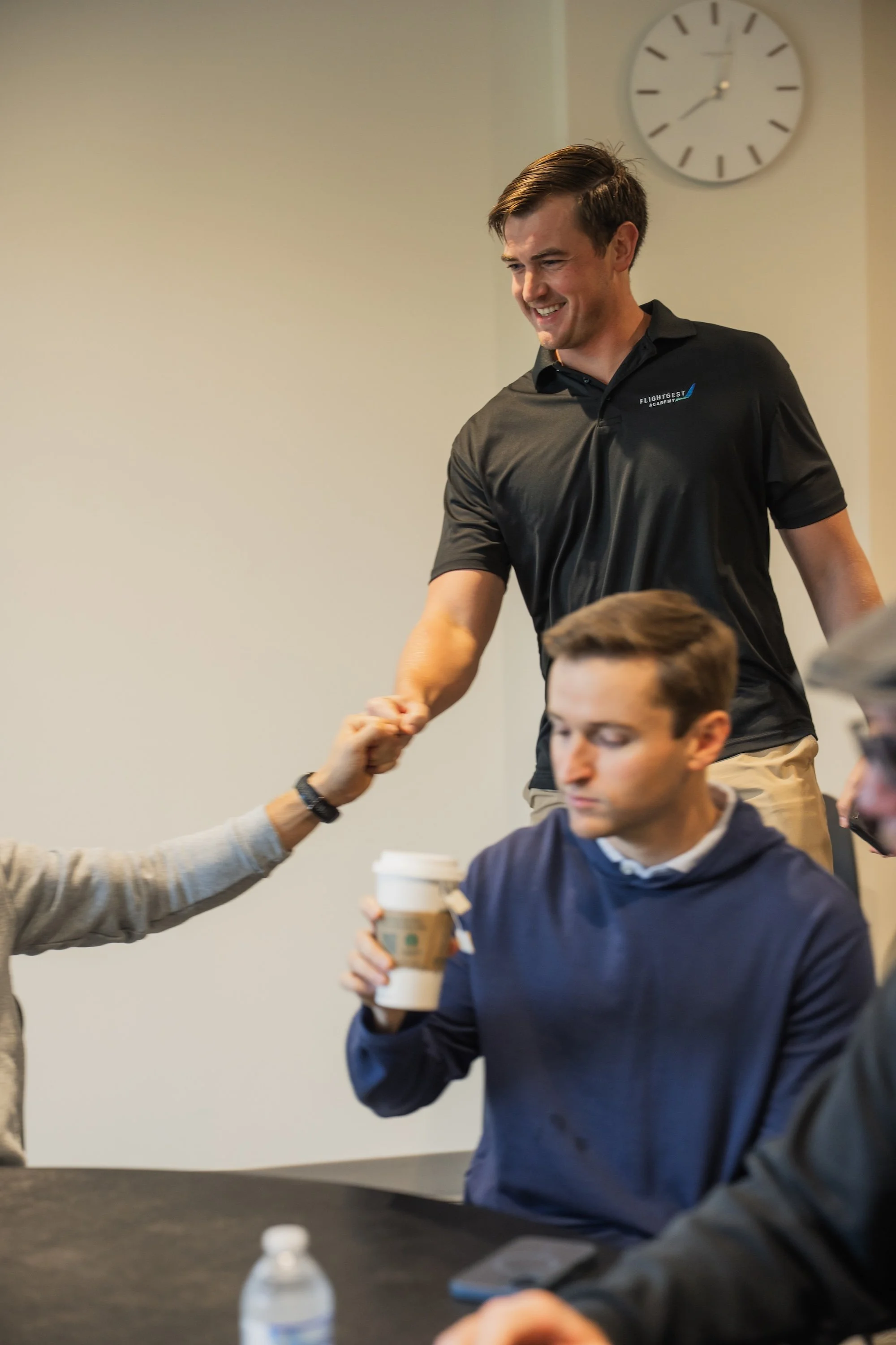 RIGS Mentor greeting another RIGS Mentor