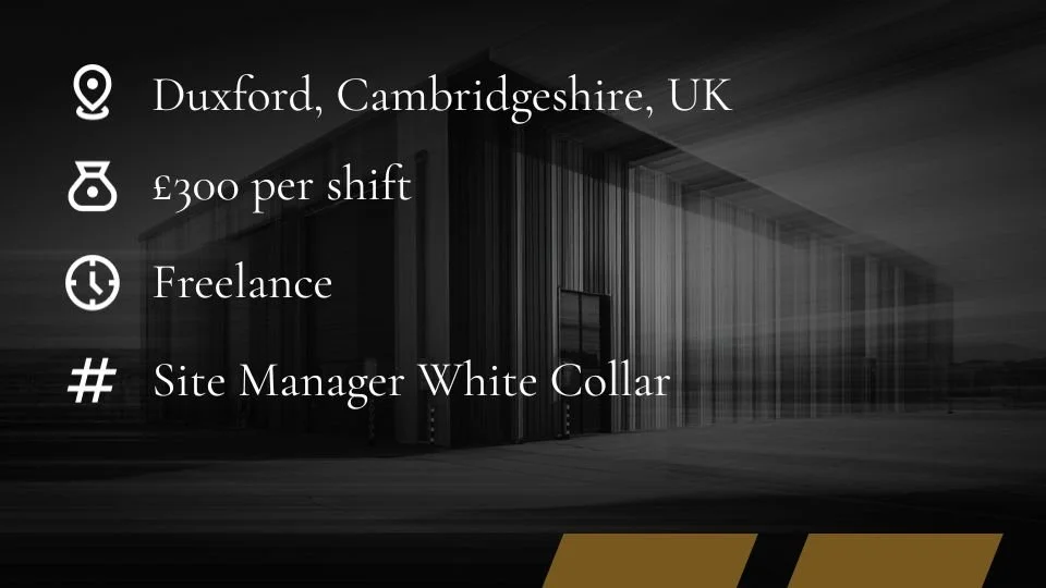 Site Manager Jobs | Duxford | Cambridgeshire