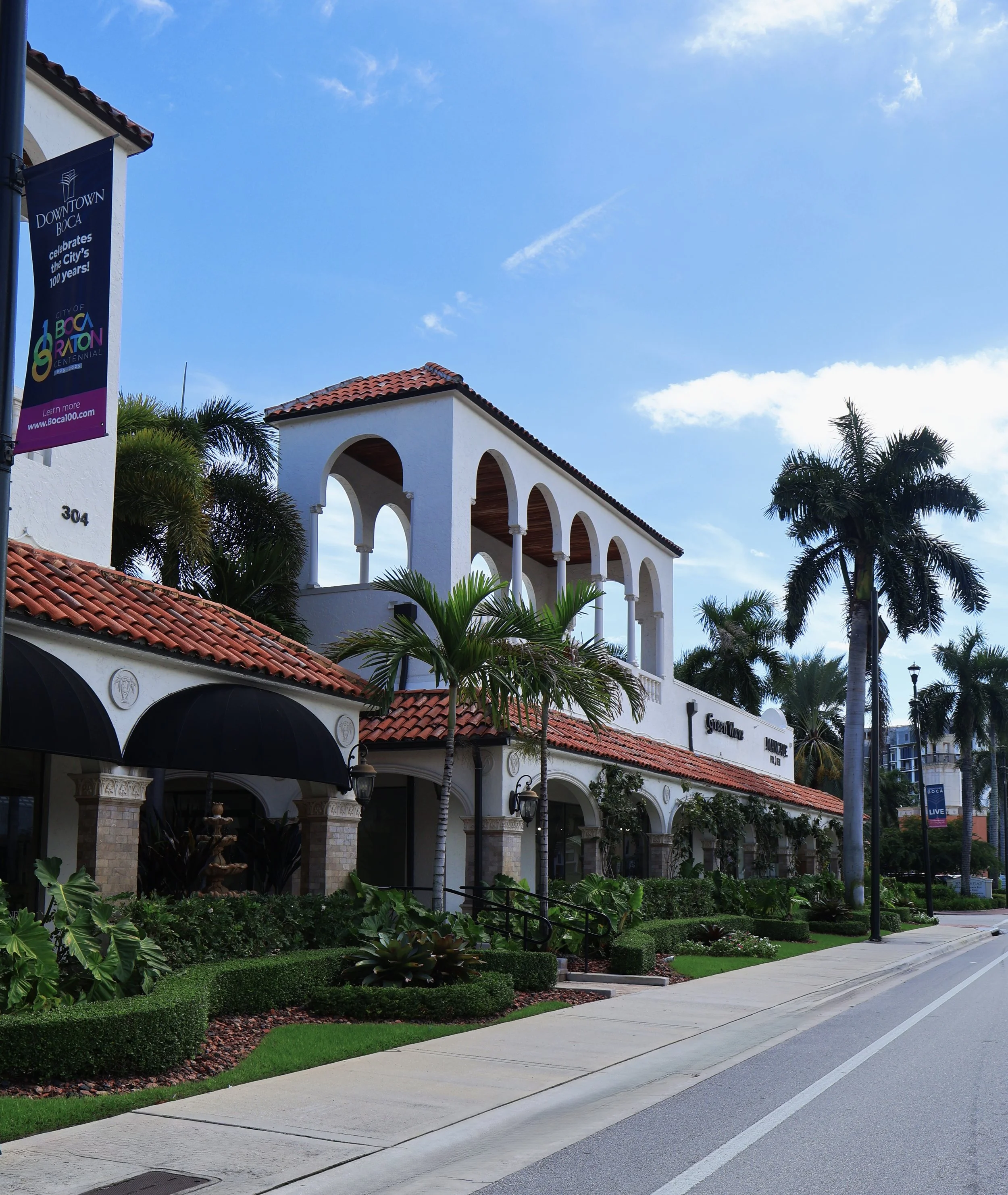 Boca Raton commercial center landscaping by Alligator Landscaping.jpg