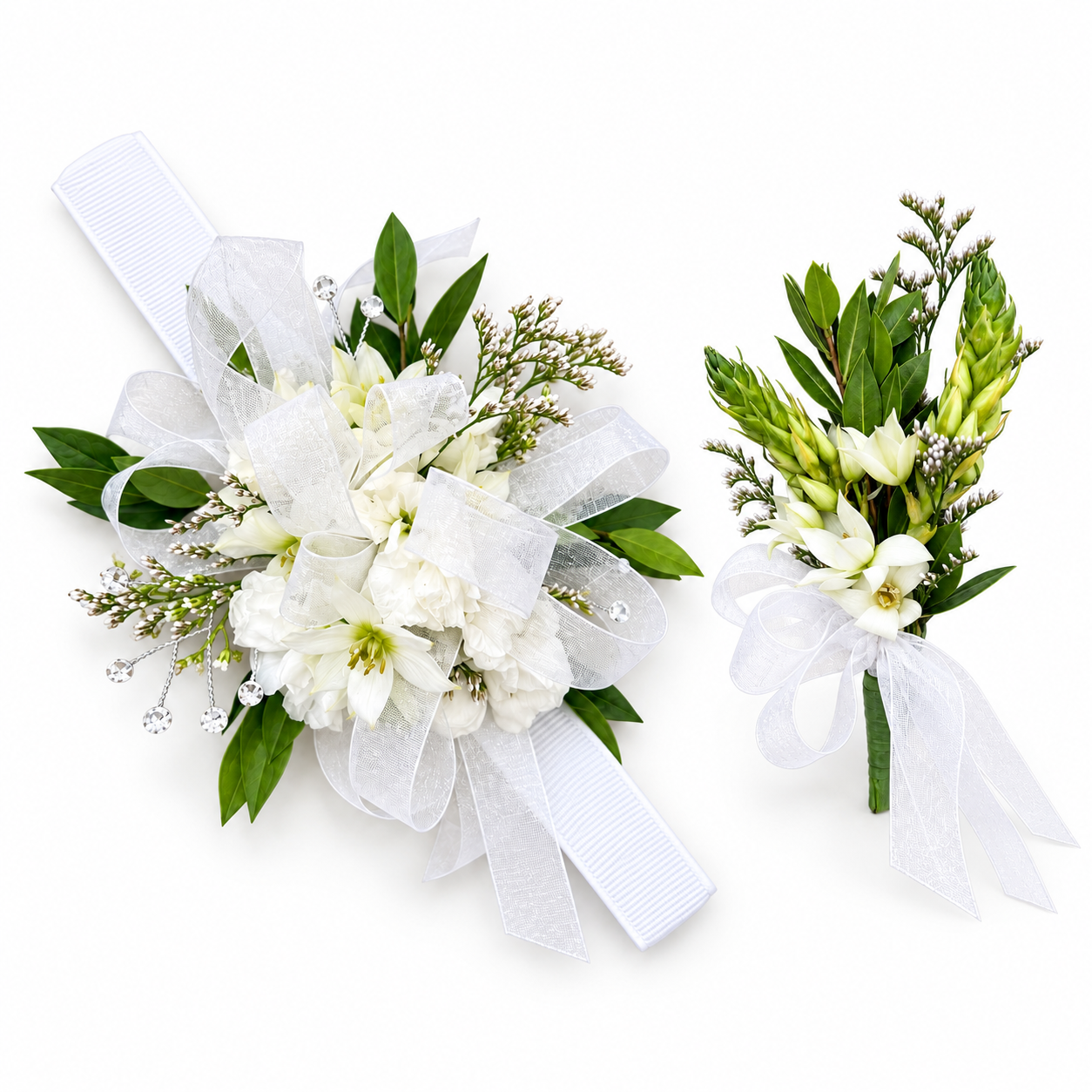Matching white corsage and boutonniere set.png