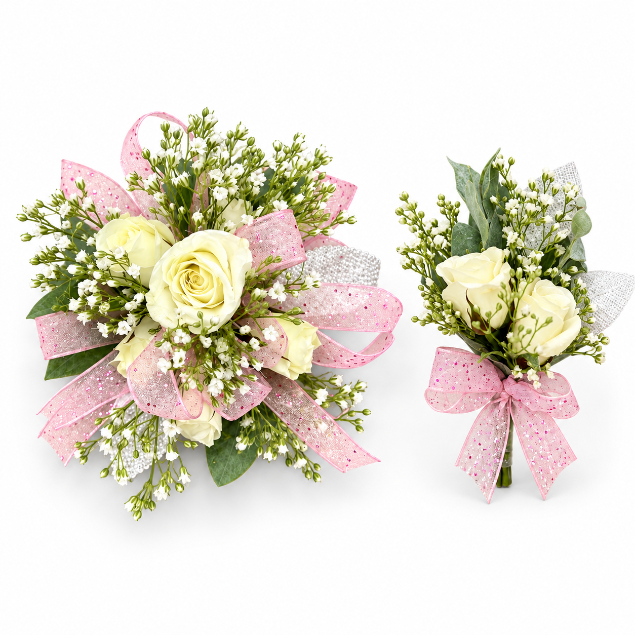 Matching pink-white corsage and boutonniere.png
