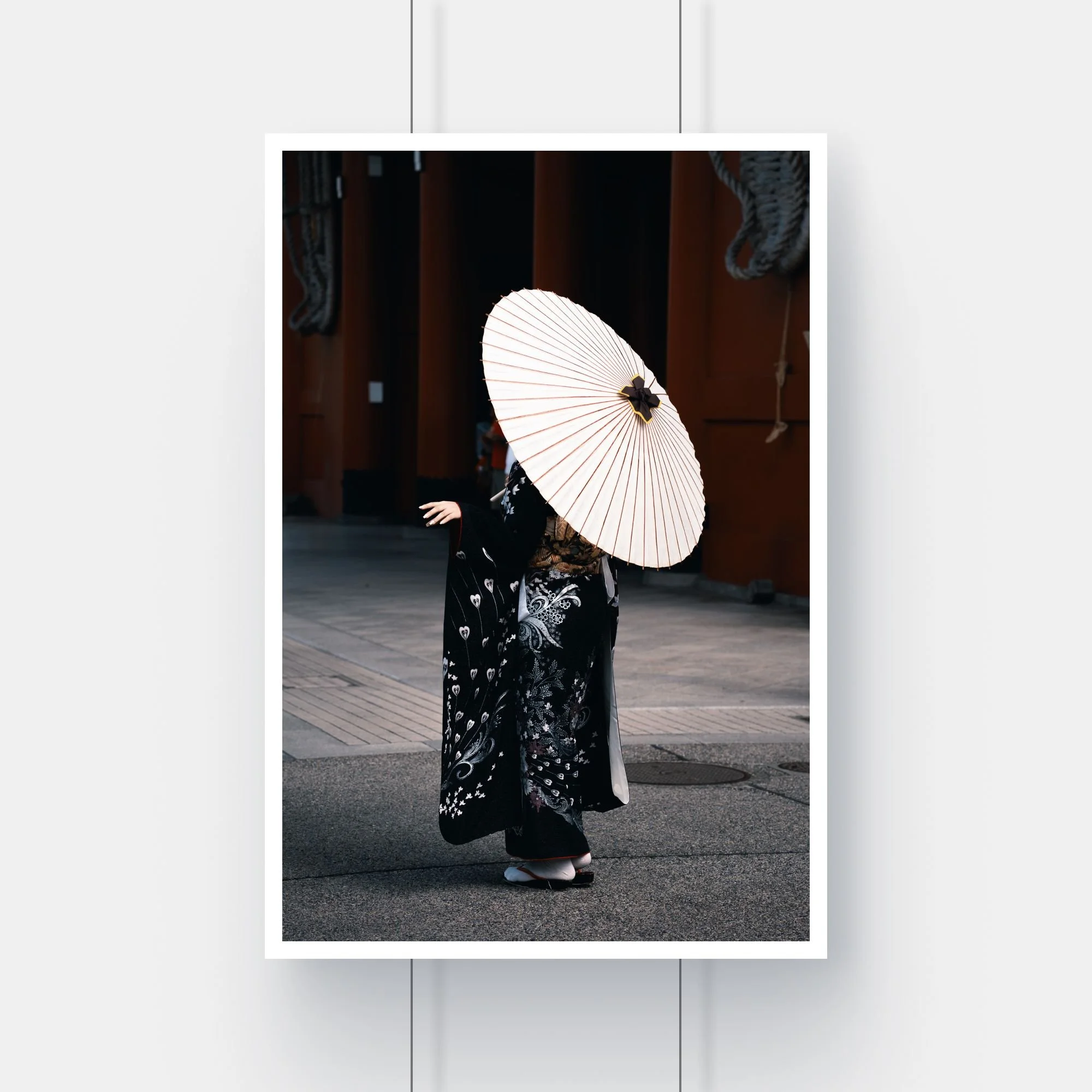 Limited edition fine art print of a traditional Japanese wagasa umbrella in Asakusa, Tokyo.
