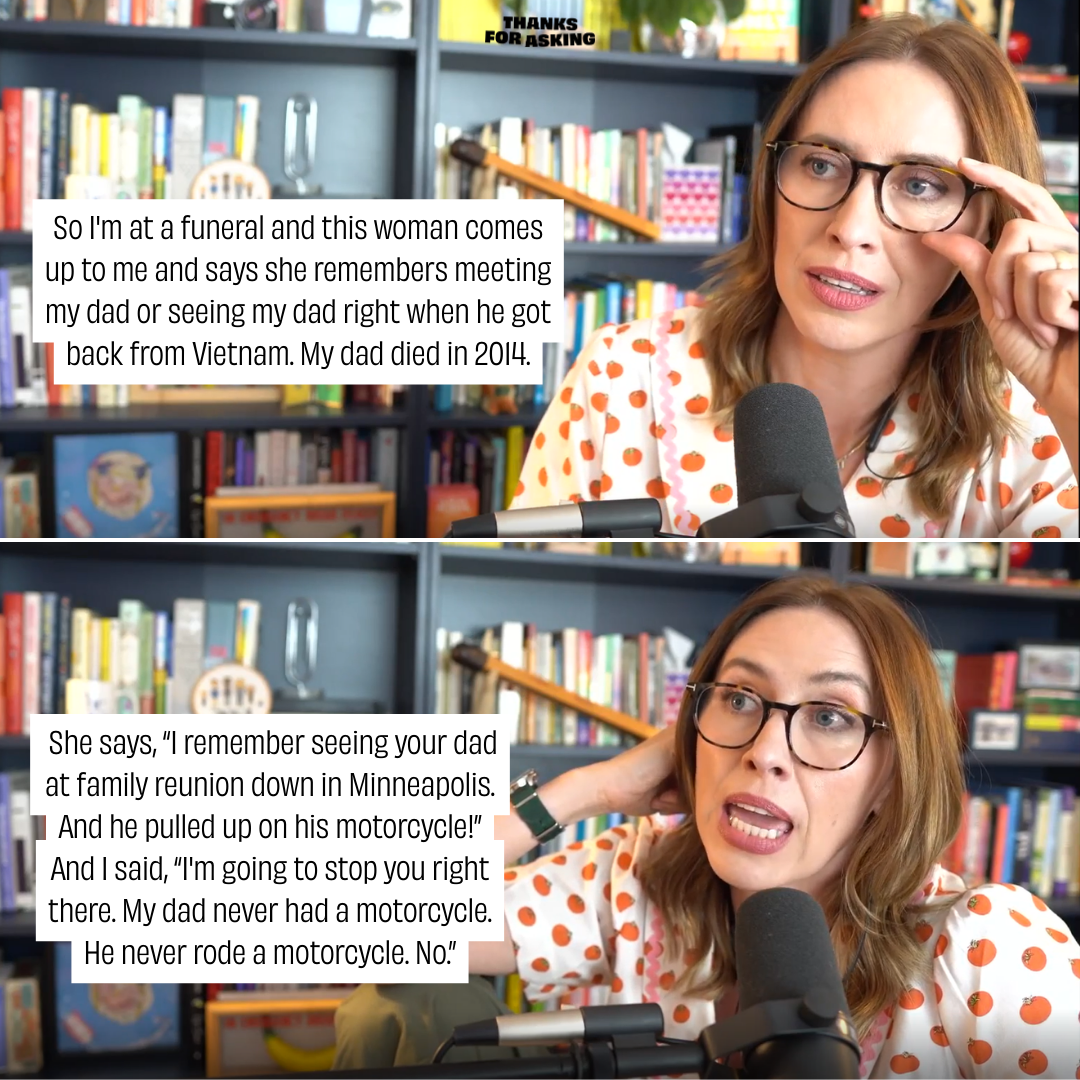 I started off this carousel post with a fantastic hook to lure audiences into scrolling through the whole thing. I took a highly compelling section of the episode and I created a cohesive slideshow to pique the audience's interest in what the episode