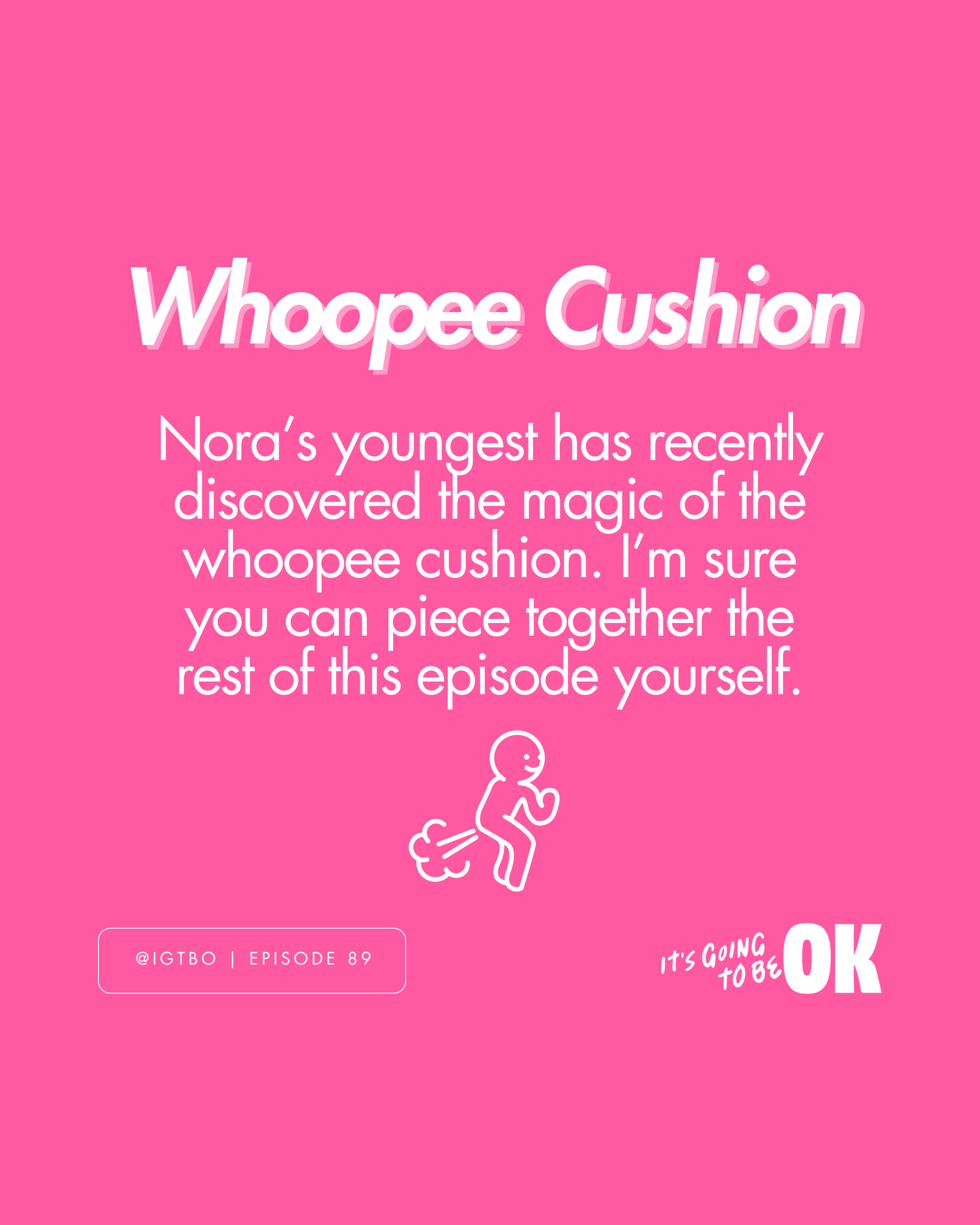 This particular post series was centered around the holiday season -- a notoriously stressful time that makes most want to curl up in a ball! -- and promoting some of the funniest, most heartfelt episodes from It's Going to Be OK's catalog.