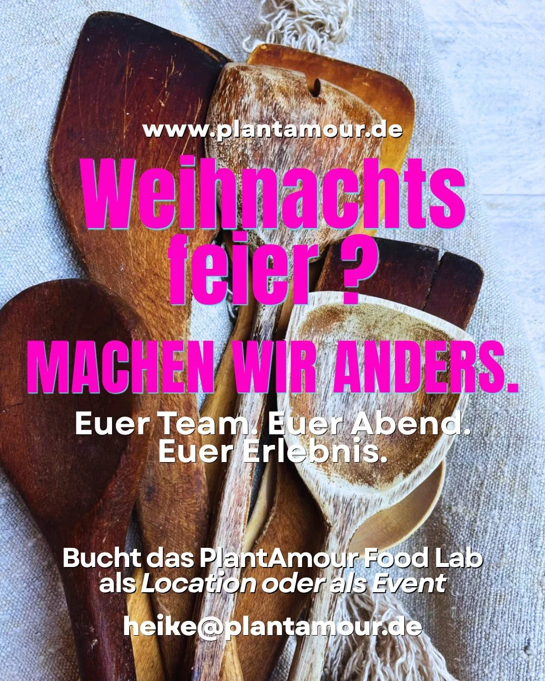 Weihnachtsfeier mal anders?

Wie w&auml;re es mit einem gemeinsamen Erlebnis im weihnachtlich geschm&uuml;ckten PlantAmour Food Lab?
✨ Weihnachtsfermentationsworkshop� f&uuml;r Teams von 6 bis 14 Personen &ndash; gemeinsam fermentieren, ausprobieren 