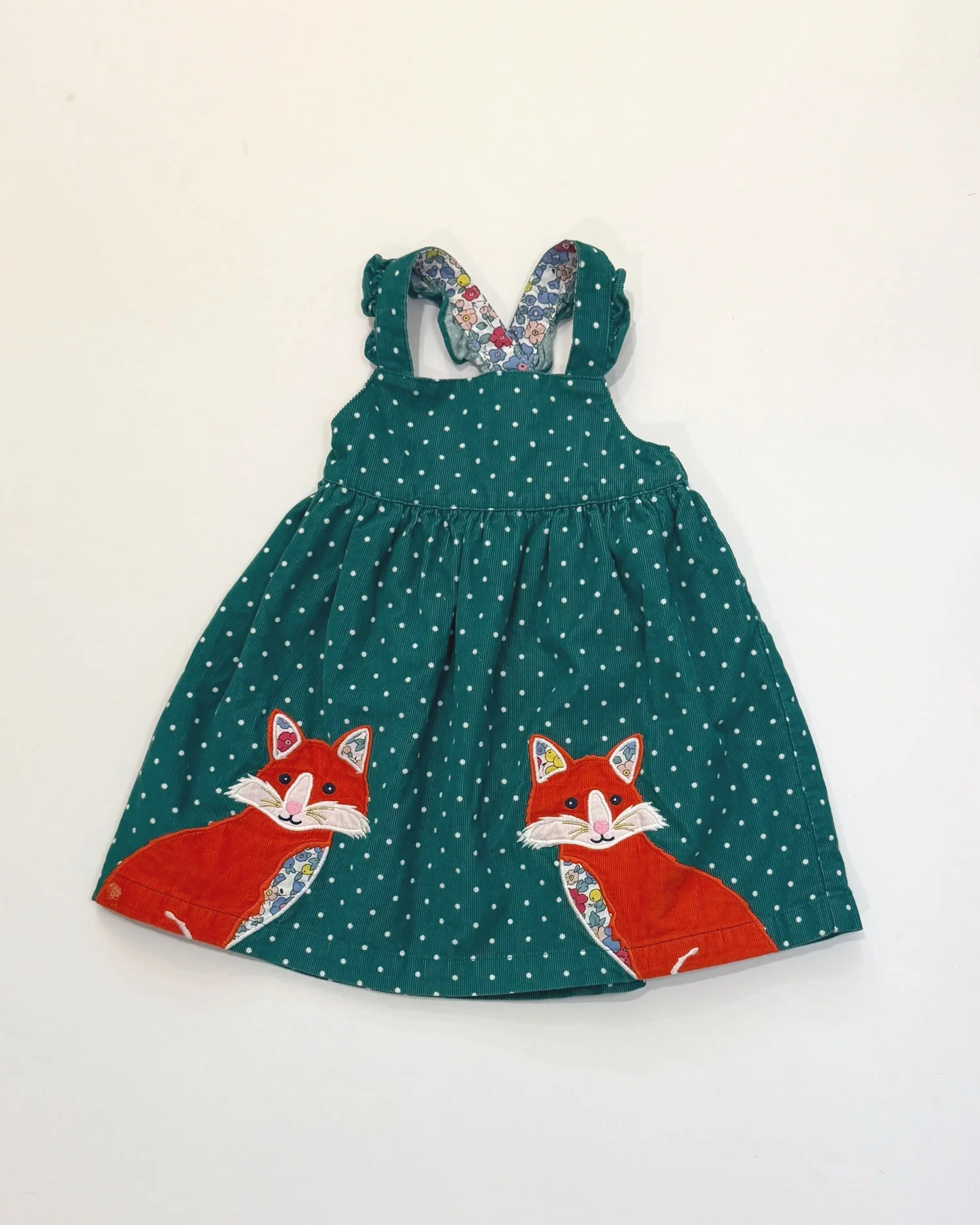Baby Boden Fox Appliqu Corduroy Pinafore | 12-18mo  The Kin Market