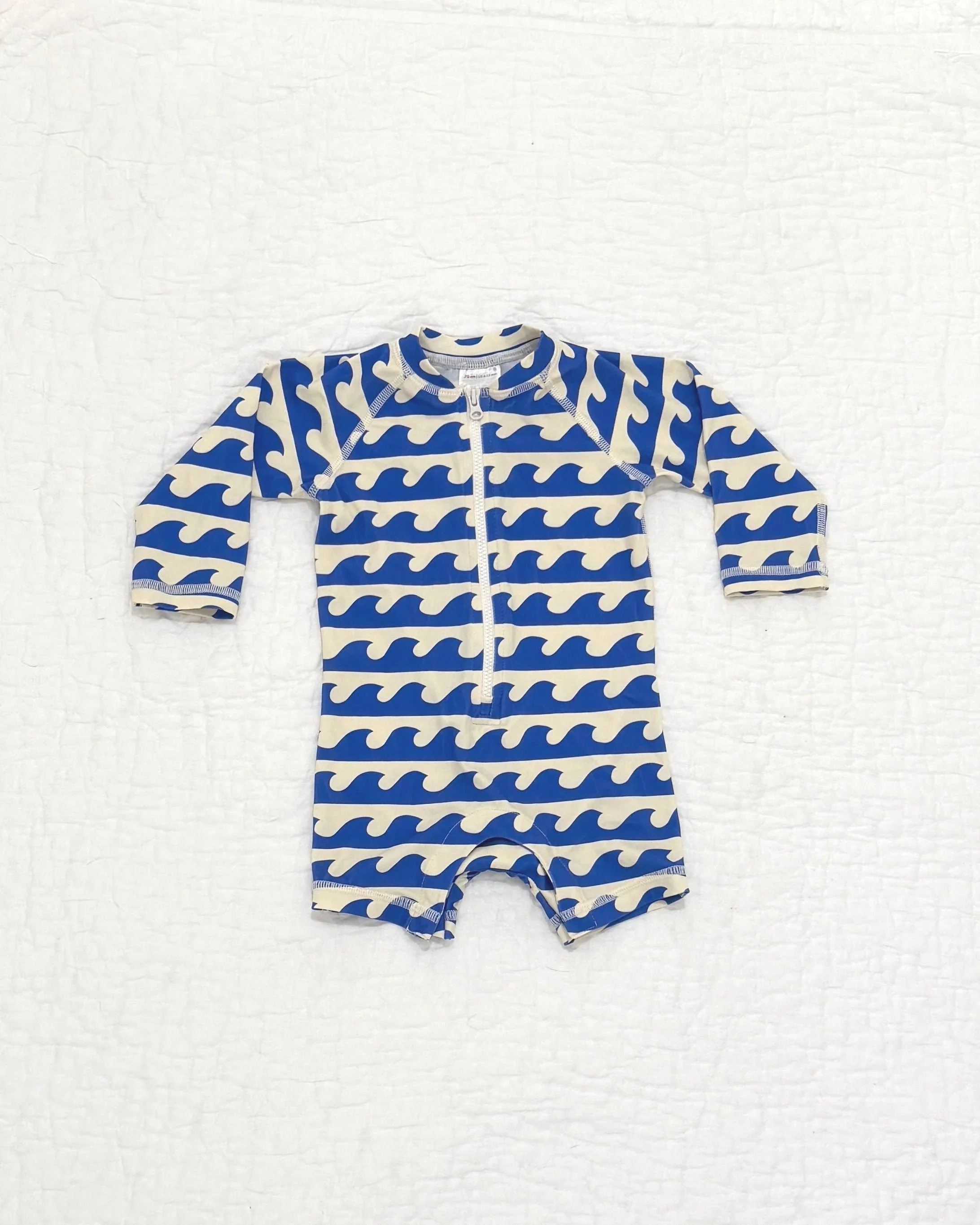 Hanna Andersson Wave Print Rashguard Sunsuit | 6-12mo