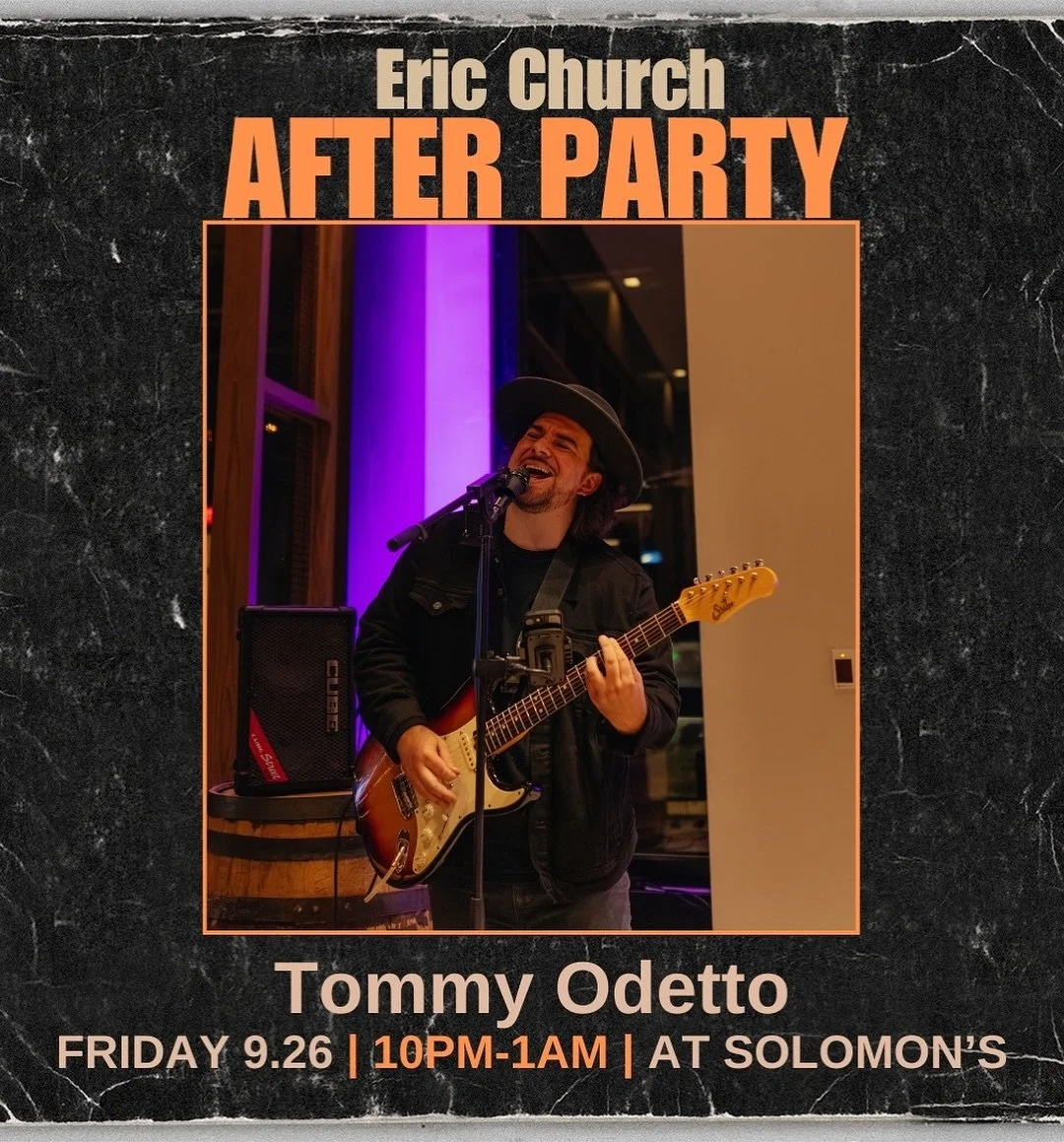 Friday afterparty? We think yes🤩

@tommyodetto is in Solomon&rsquo;s after the @ericchurchmusic show at @fiservforum. Once you&rsquo;re done at fiserv, end your night in Solomon&rsquo;s with some hand-crafted cocktails, small bites for the group and
