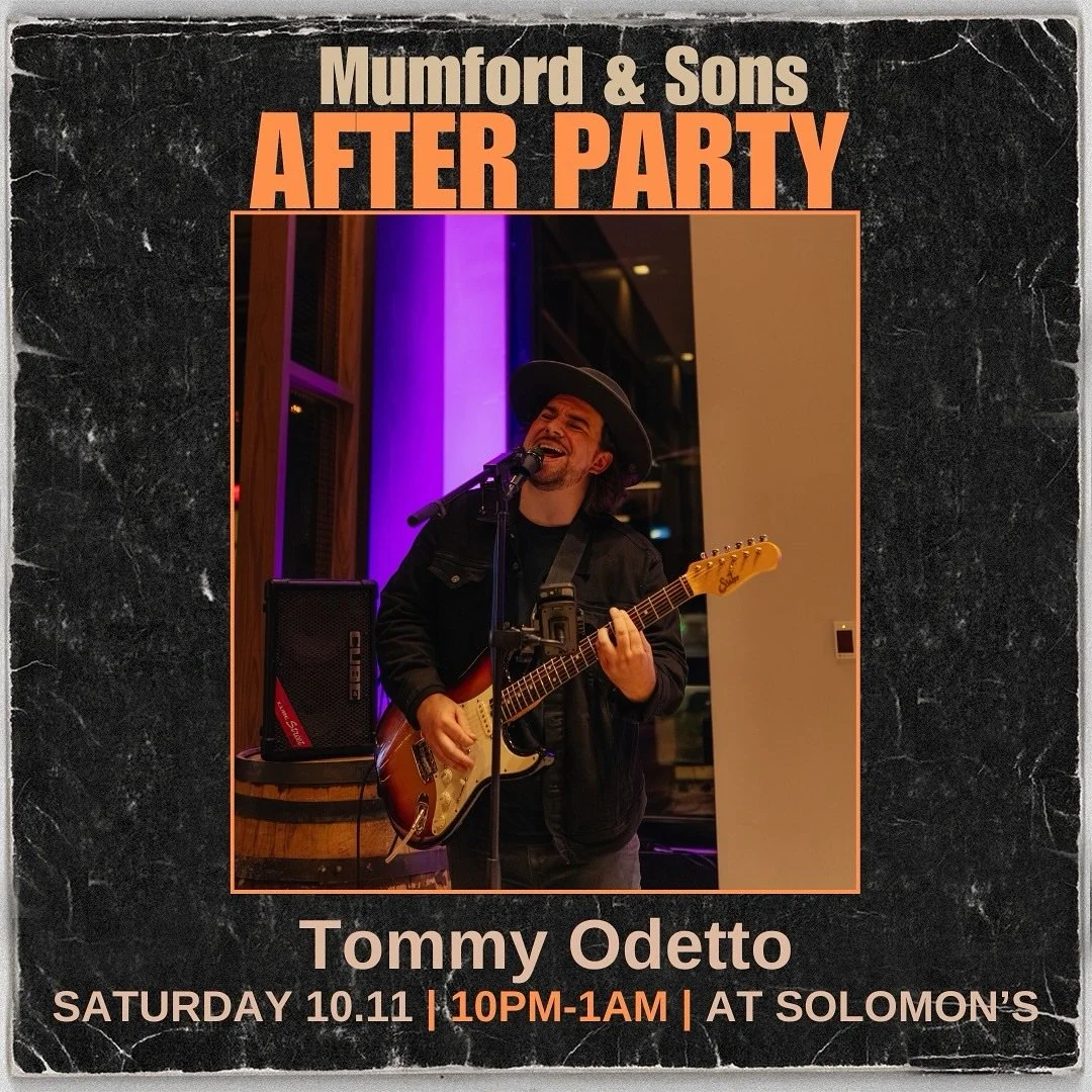 Saturday Afterparty 🤩

Join us in Solomon&rsquo;s Lounge after the @mumfordandsons show for hand-crafted cocktails, small bites, and live music from @tommyodetto 🎸🍸 

We&rsquo;re located on the second floor of the Trade Hotel, right across from @f