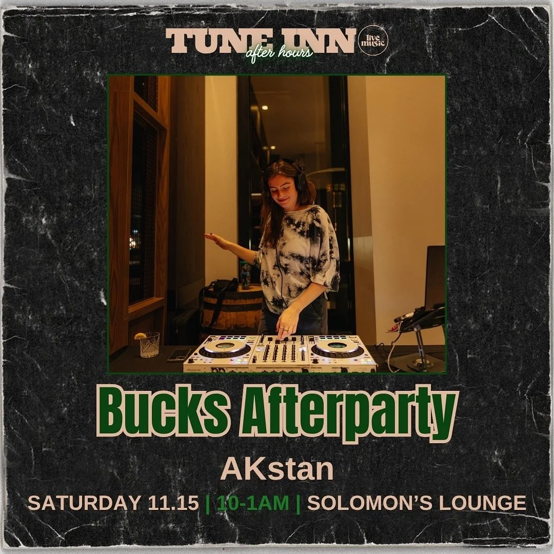 Saturday Afterparty 🏀🦌

Join us Saturday after the @bucks beat the @lakers for an afterparty curated by @dj.akstan 🎧

Hand-crafted cocktails, cozy lounge, small bites to share? Yeah, we&rsquo;ll see you there😌

10-1A &bull; Solomon&rsquo;s Lounge