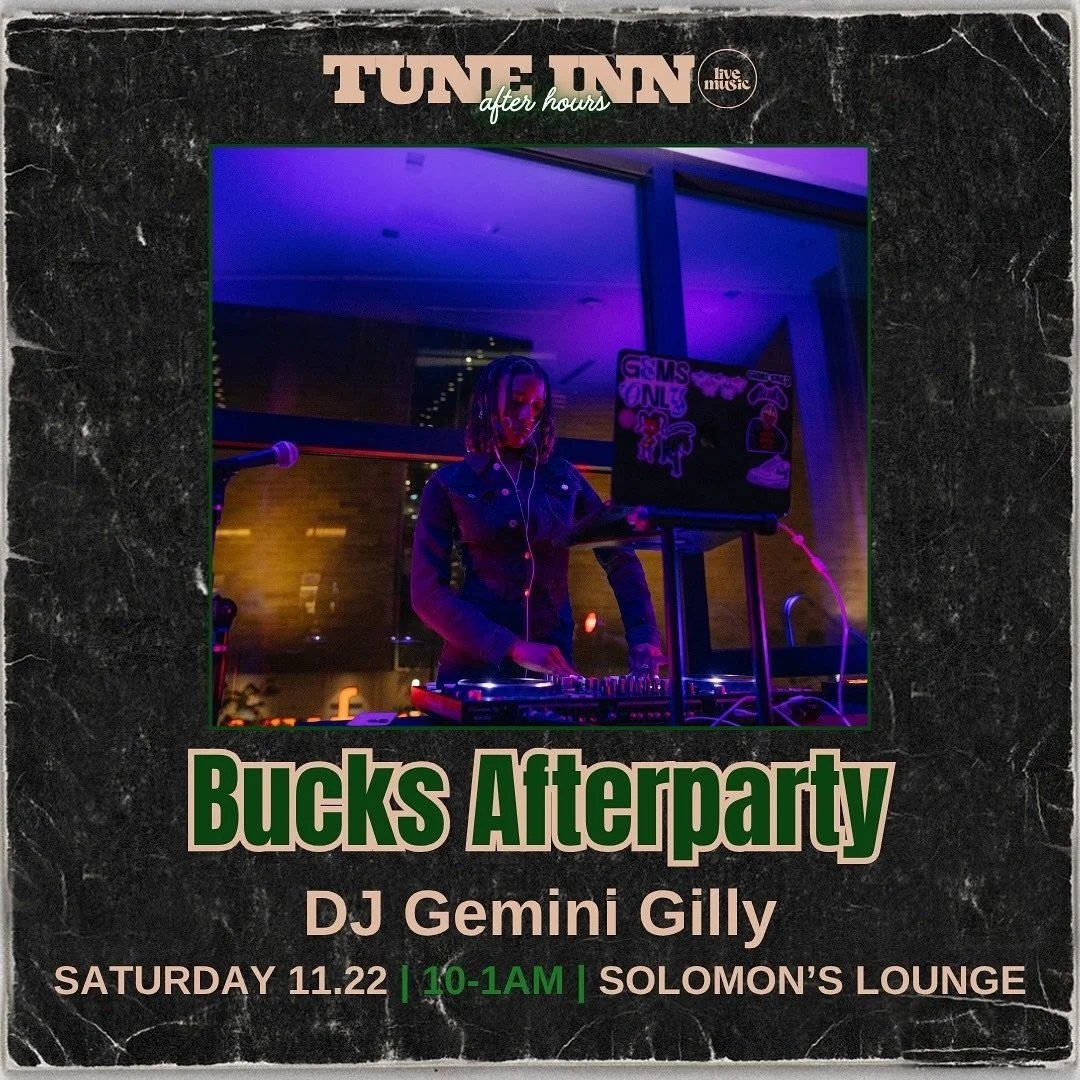 Bucks Afterparty 🦌🏀

Watch the @bucks beat the @pistons and then walk across the street to @thetradehotel for the afterparty up in Solomon&rsquo;s Lounge curated by @djgeminigilly this Saturday 🎶

Great drinks, great music, great vibes. We&rsquo;l