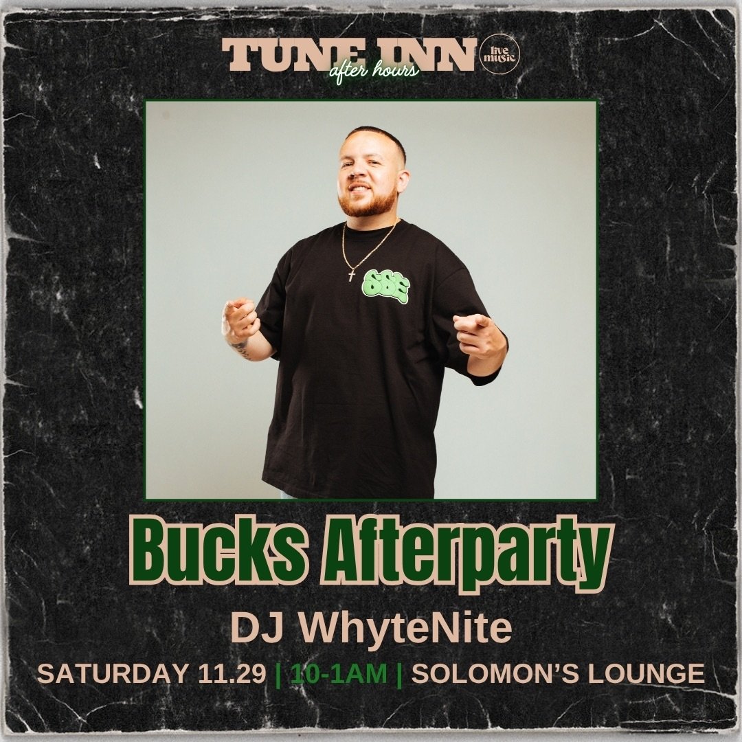 Bucks Afterparty 🦌🏀

Watch the @bucks beat the @nets and then walk across the street to @thetradehotel for the afterparty up in Solomon&rsquo;s Lounge curated by @djwhytenite 🎧

Great drinks, great music, great vibes. We&rsquo;ll see you there 😉

