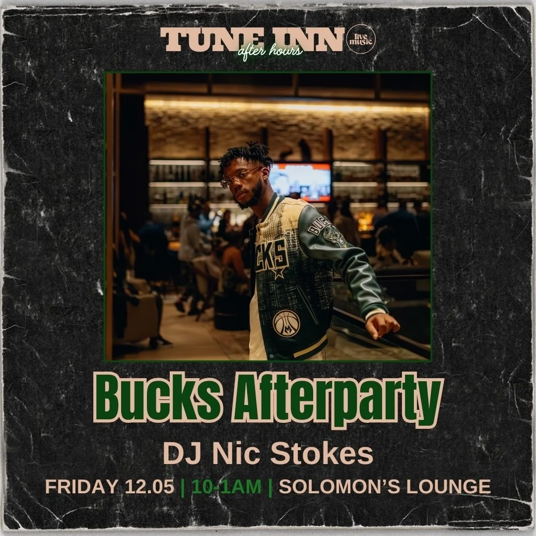 Bucks Afterparty 🏀🦌

Join us after the @bucks game this Friday for an afterparty curated by @newmoney_stokes 🎶

Watch the bucks beat the @sixers, head across the street to the second floor of the @thetradehotel, and have a hand-crafted cocktail wh