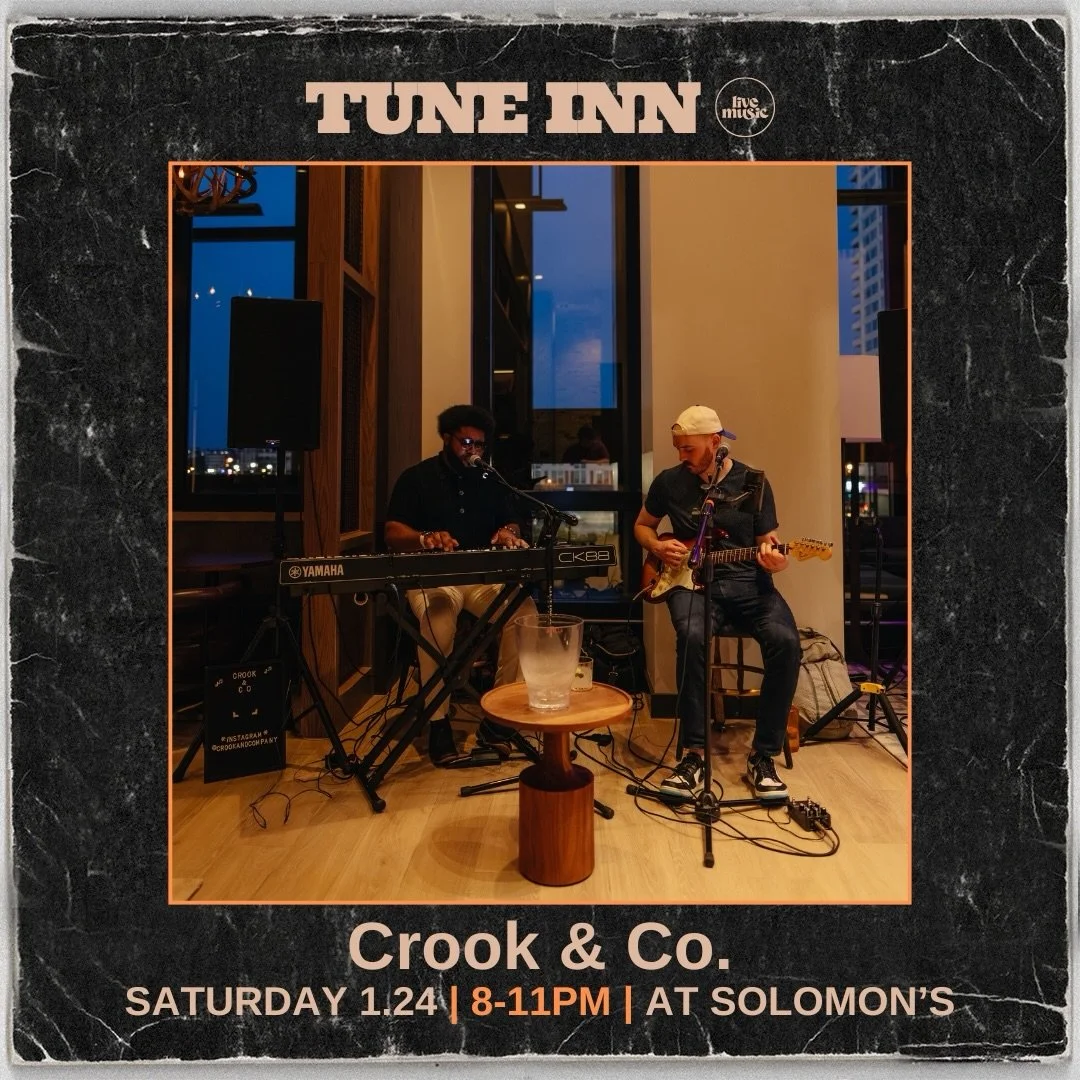 @crookandcompany is back in Solomon&rsquo;s this Saturday for a night filled with Soul/RnB 🎶

Join us for hand-crafted cocktails, delicious shareable small bites, and wonderful live music 🎹

8-11P &bull; Solomon&rsquo;s Lounge @thetradehotel &bull;