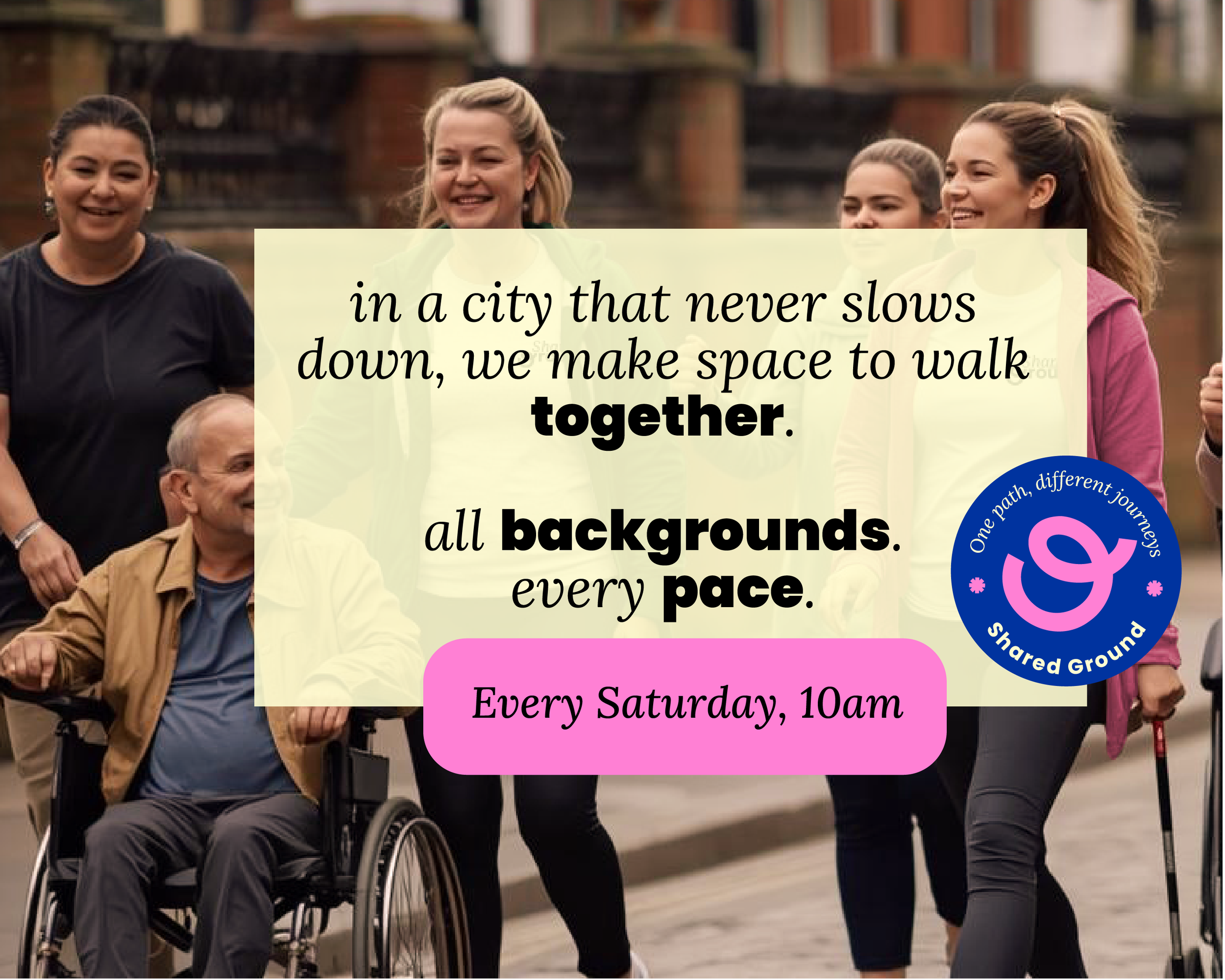 A group of inclusive people walking together