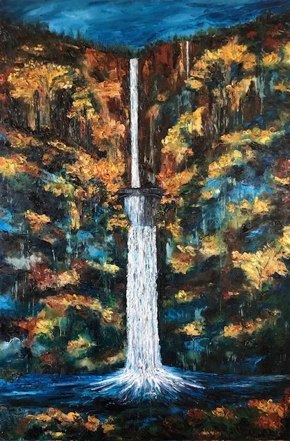 Multnomah Falls II $7700 72X48 Exhibited 3 years in US Embassy in Brunei