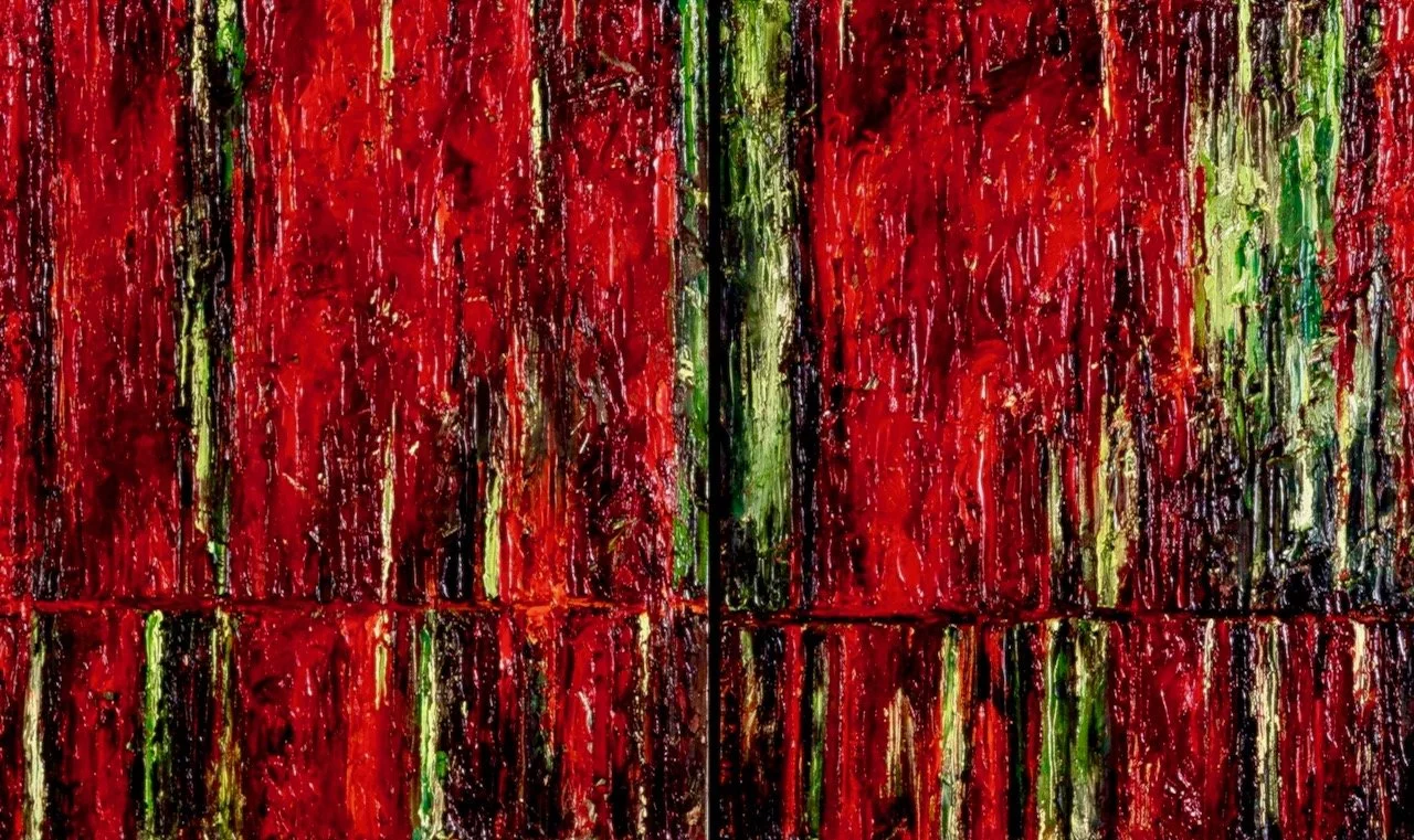 Cypress Inferno Diptych $1950 24X40