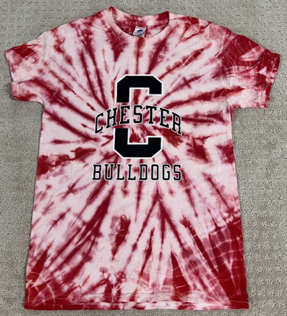 Red & White Chester Bulldogs Tie Dye Shirt