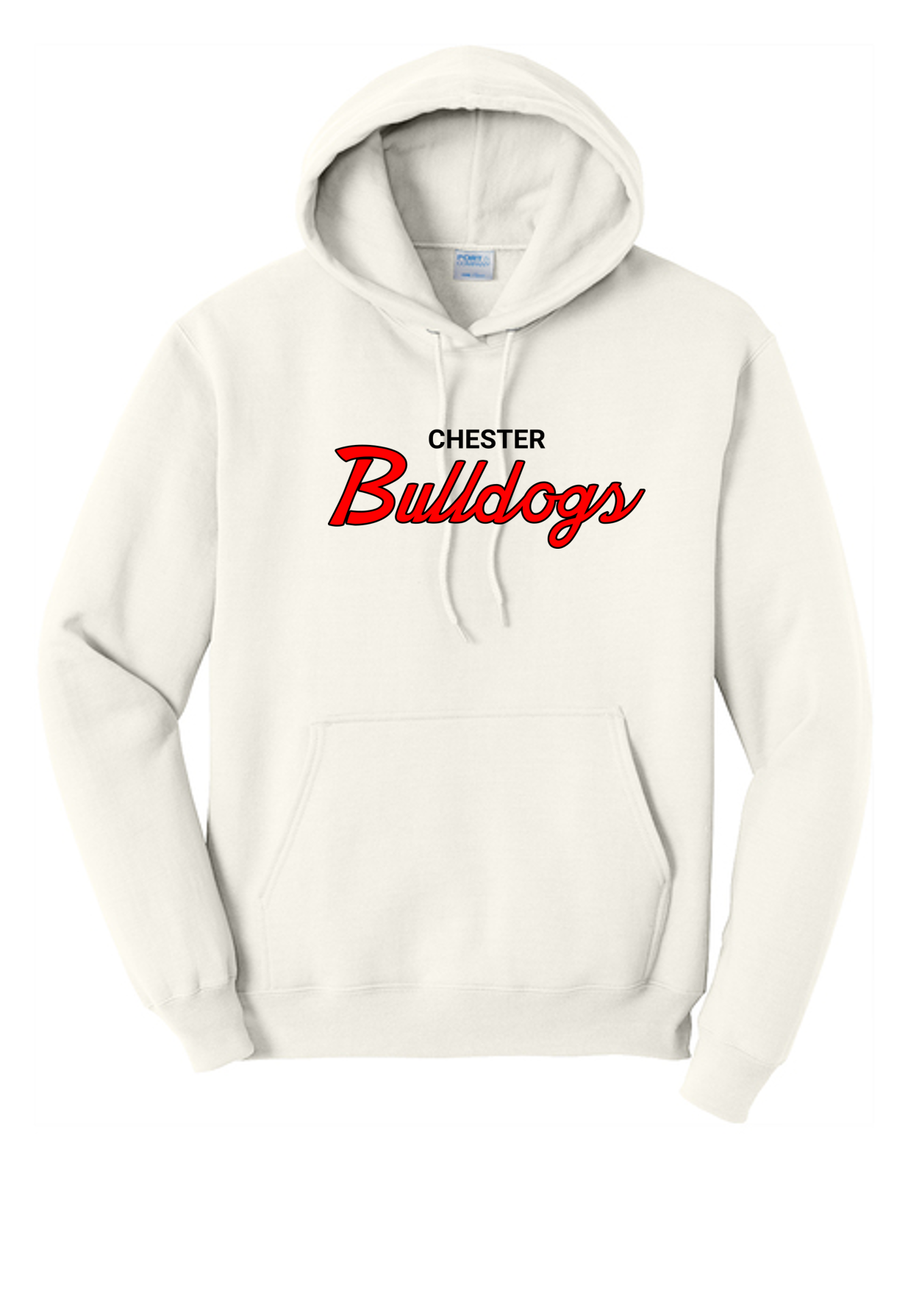 Adult Chester Bulldogs Vintage White Hoodie