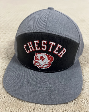 Chester Bulldogs Black & Gray 7-Panel Hat (Adjustable)