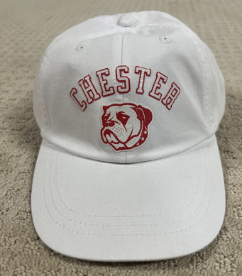 Chester Bulldogs white "Dad" Hat (unstructured & adjustable)