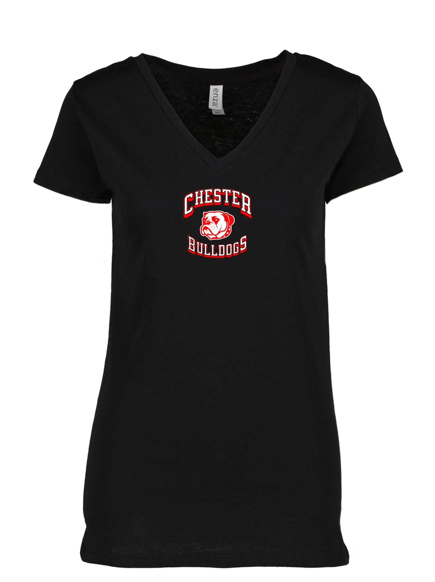 Womens black v neck tee.png