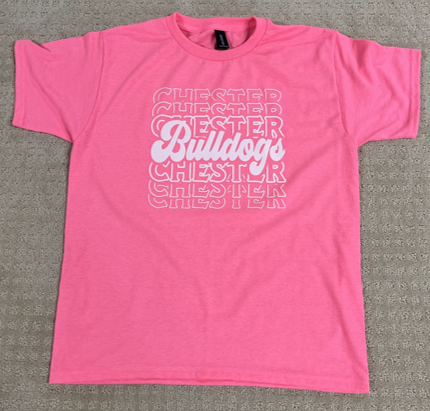 Youth Pink Chester Bulldogs Repeat Tee