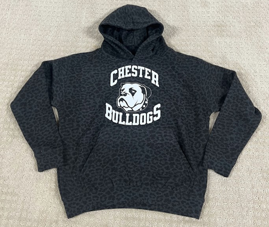 Chester Bulldogs Youth Black Leopard Hoodie