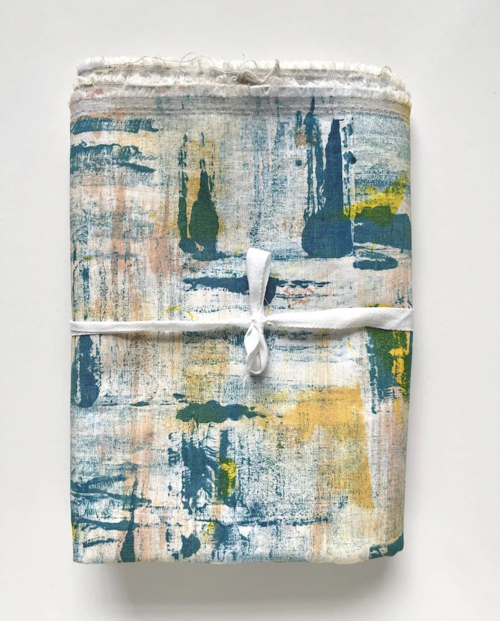 folded hand painted fabric