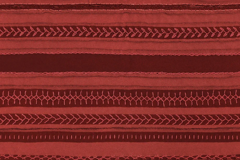 lines of embroidered stitches