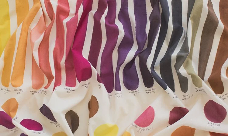 fabric with tonal swatches of color