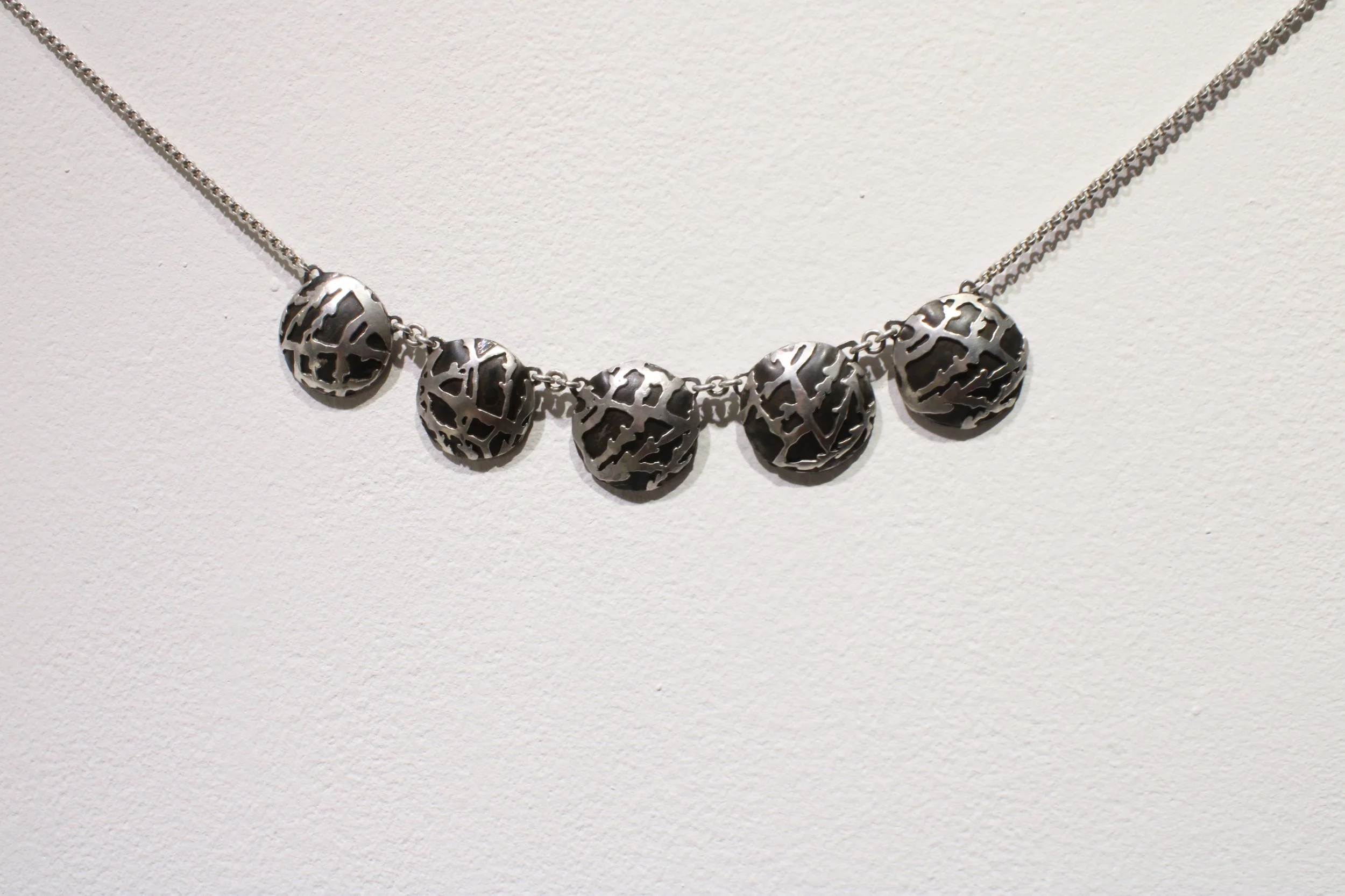 Knotted Wrack Necklace made from sterling silver, mild steel, vintage chain. 2024